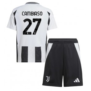 Juventus Andrea Cambiaso #27 Dětské Domácí dres komplet 2024-25 Krátký Rukáv (+ trenýrky)